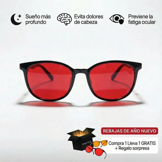 Flow® | Gafas Unisex de Lentes Rojas con Filtro de Luz Azul - Knitec SPAIN