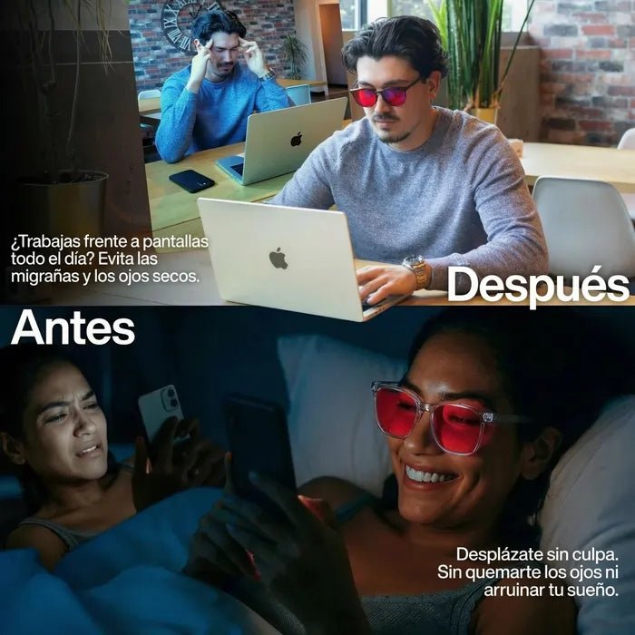 Flow® | Gafas Unisex de Lentes Rojas con Filtro de Luz Azul - Knitec SPAIN