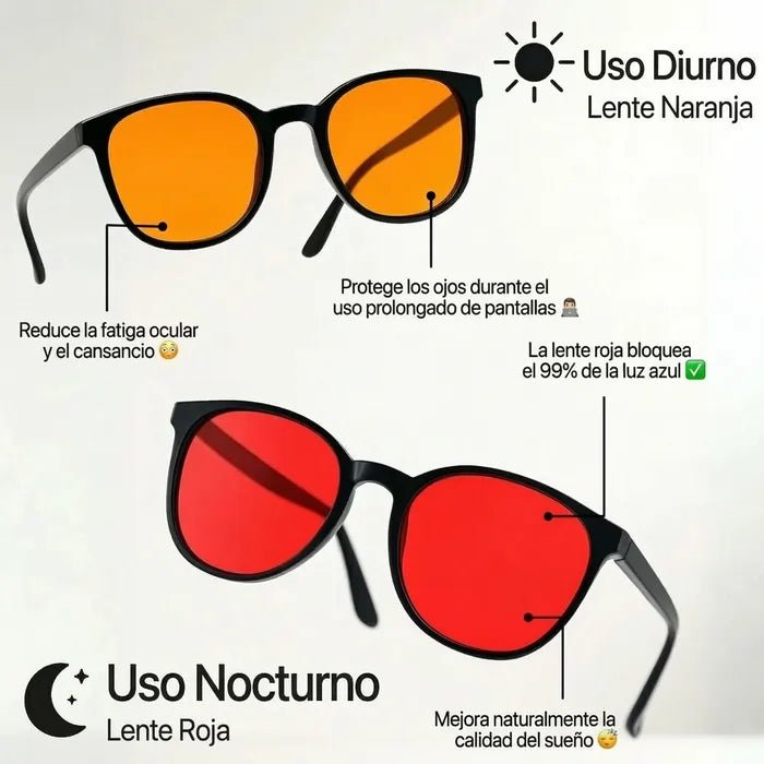 Flow® | Gafas Unisex de Lentes Rojas con Filtro de Luz Azul - Knitec SPAIN