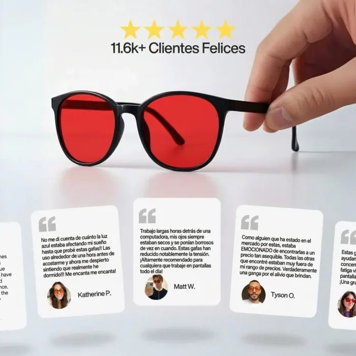 Flow® | Gafas Unisex de Lentes Rojas con Filtro de Luz Azul - Knitec SPAIN